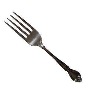 Lyons Queens Fancy Cold Meat Fork 18/8 Stainless Steel Satin Black Accents VTG
